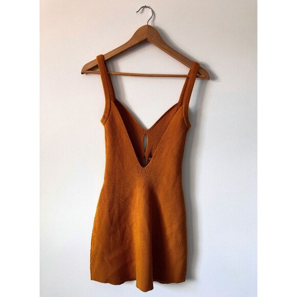 For Love & Lemons Maggie Mini Dress Mustard Yellow Size Medium - Picture 4 of 7